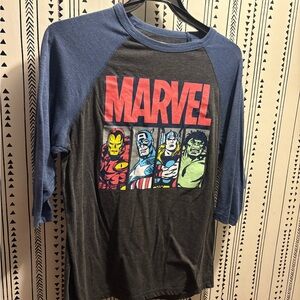 Marvel Long Sleeve Tee - Blue and Black
